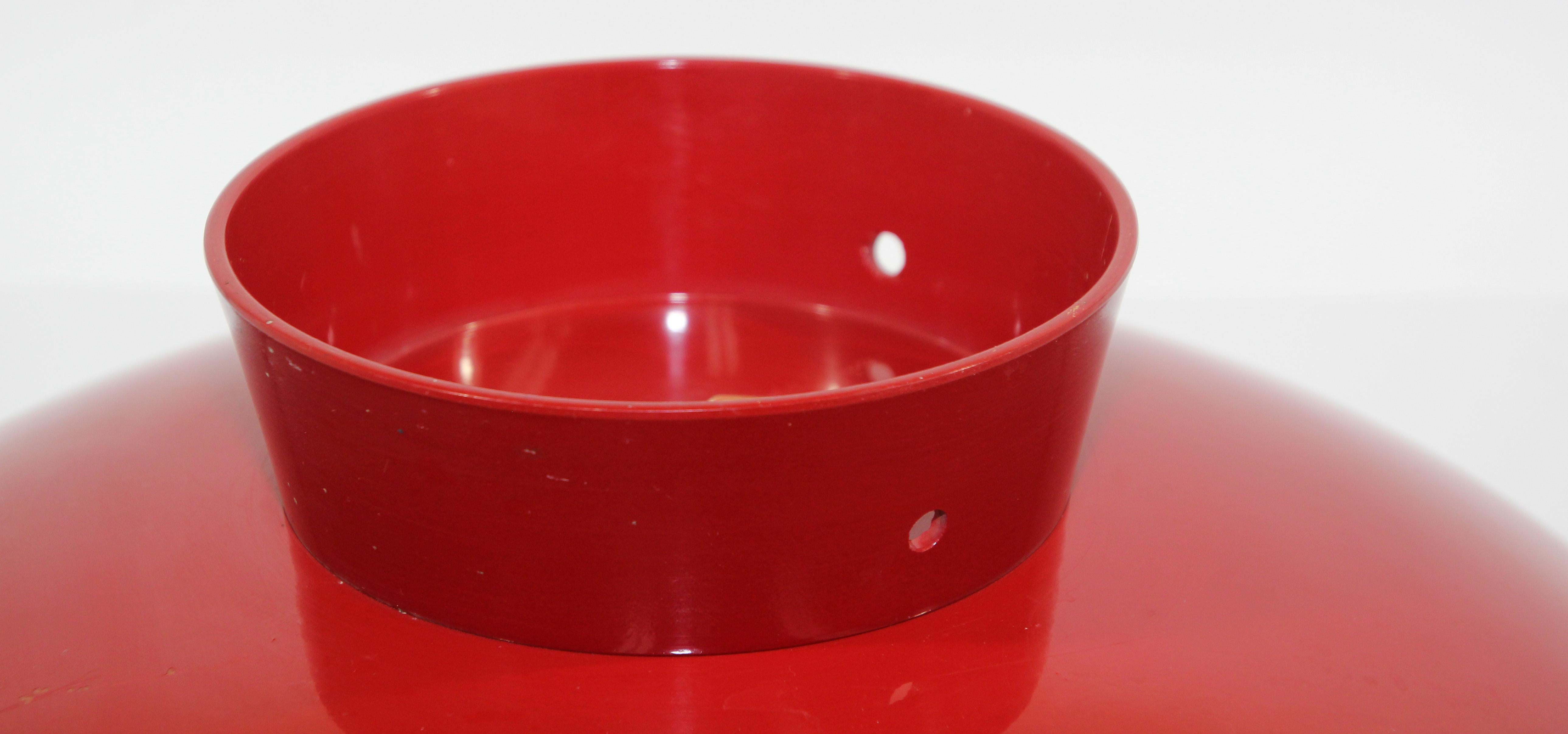Asian Japanese Red Lacquered Footed Bowl Centerpiece For Sale 1