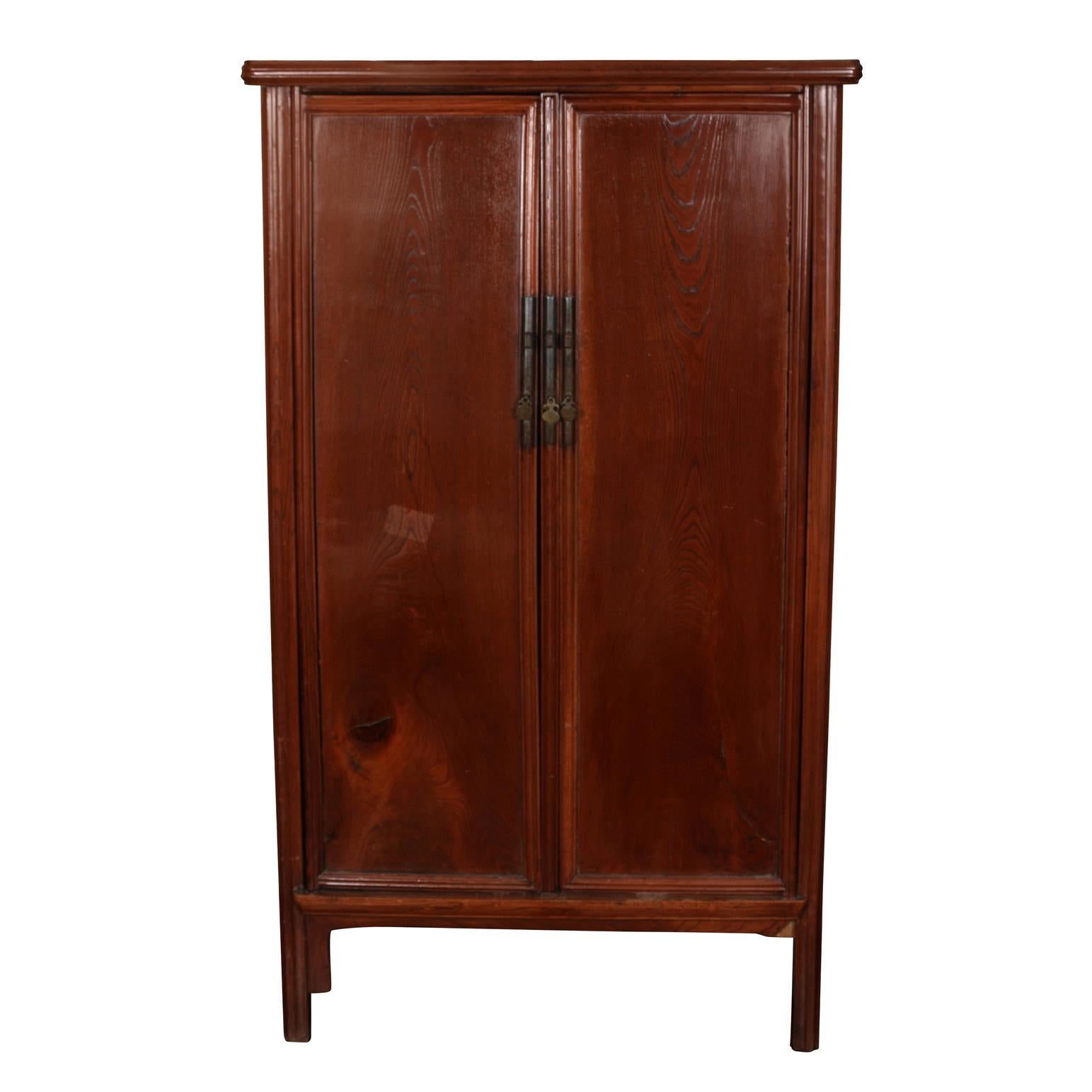 Large Asian rosewood TV cabinet with two doors.