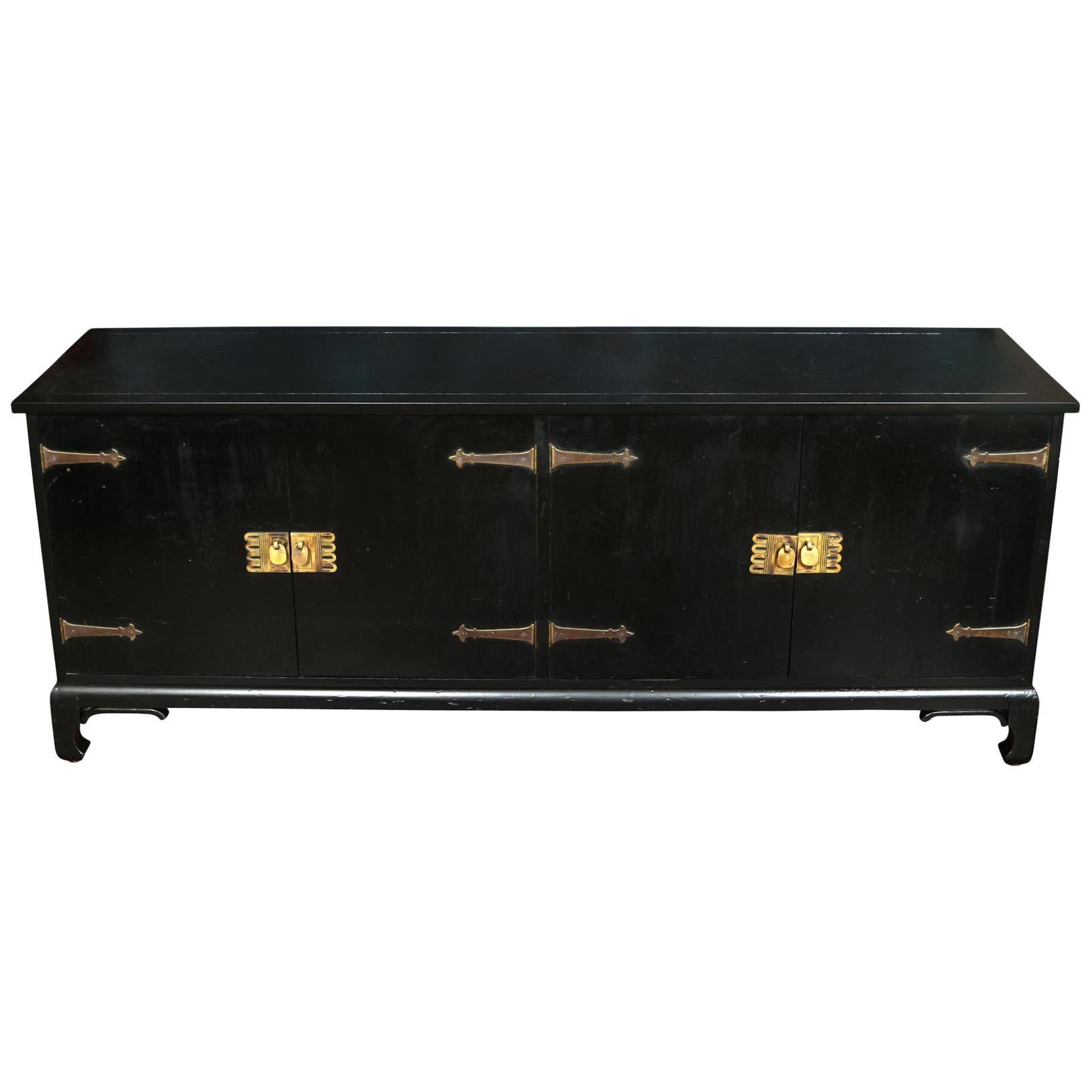 Exceptional Brutalist Style Faceted Credenza at 1stDibs