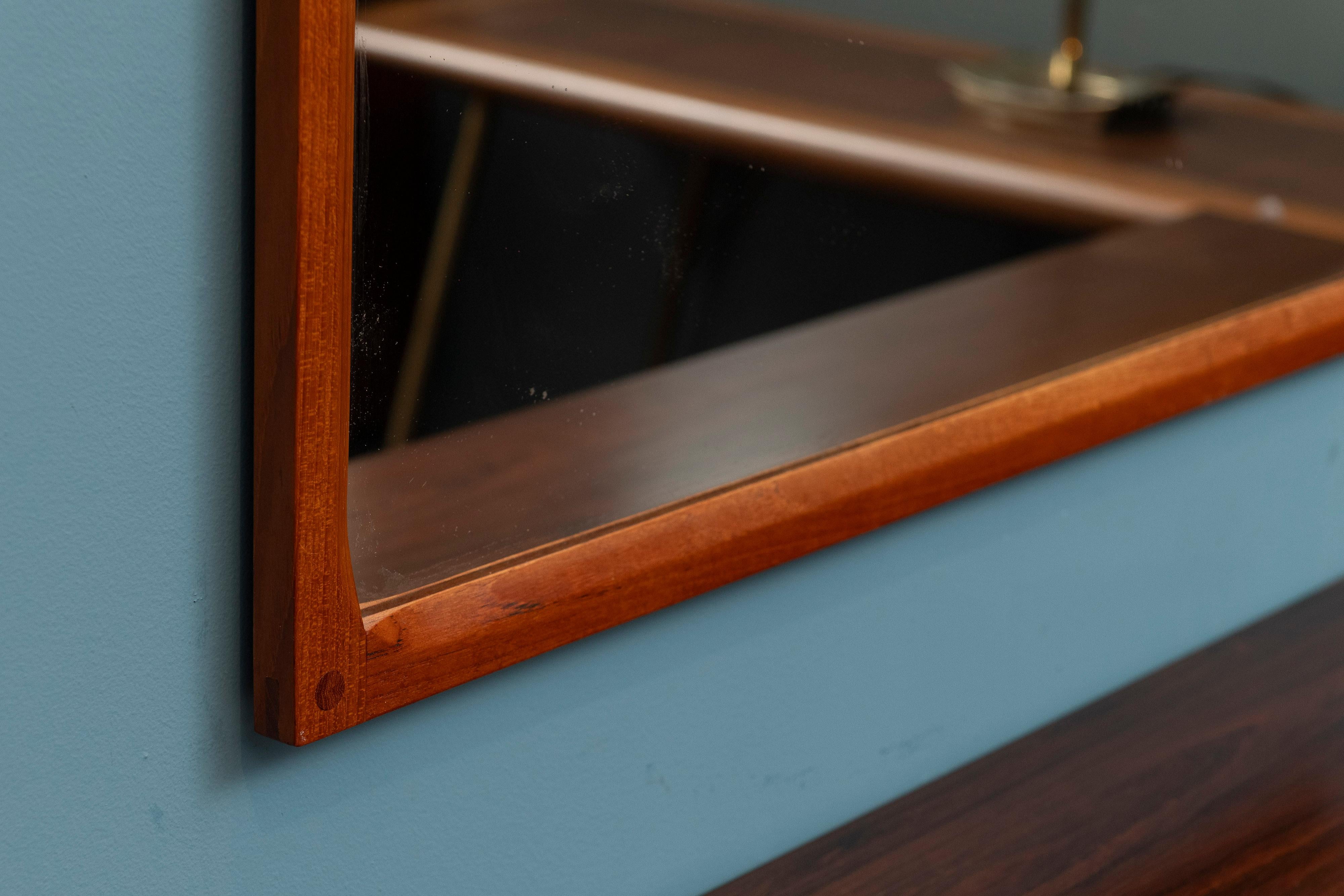 Large Askel Kjersgaard Teak Wall Mirror In Good Condition In San Francisco, CA