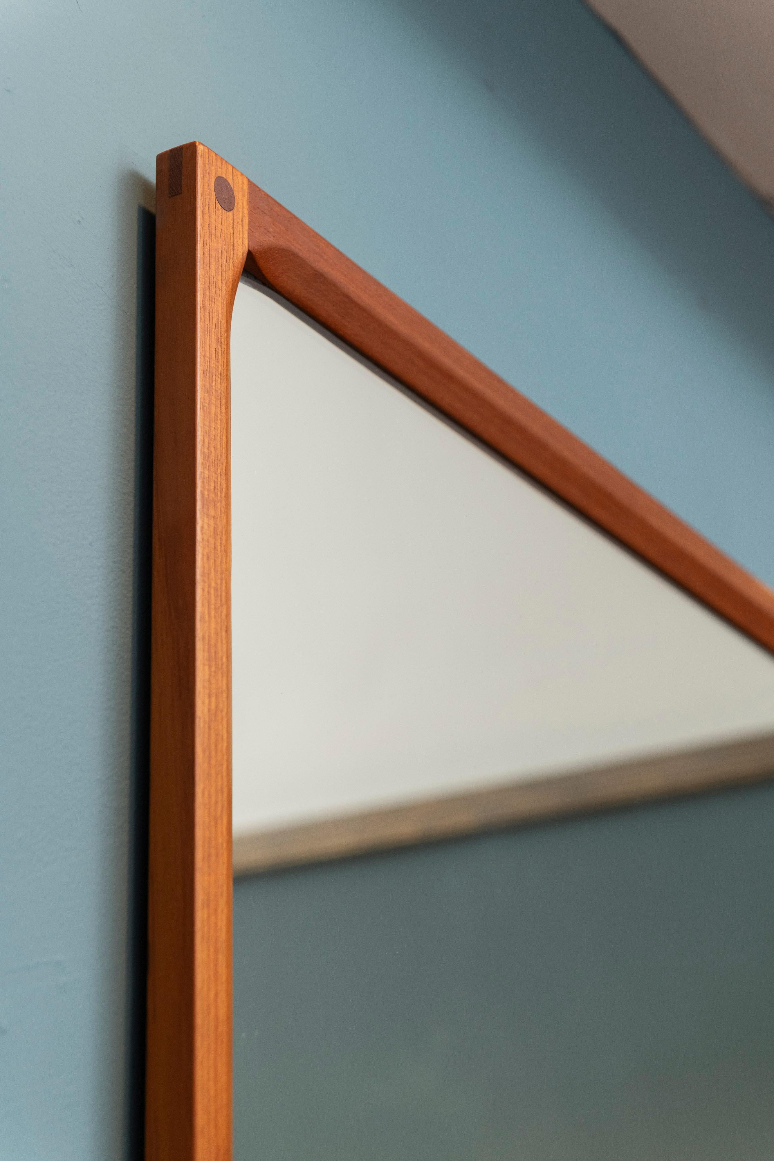 Mid-20th Century Large Askel Kjersgaard Teak Wall Mirror