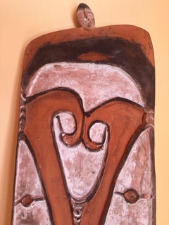 Large Asmat Carved Wood Shield, Papua New Guinea, 1970s