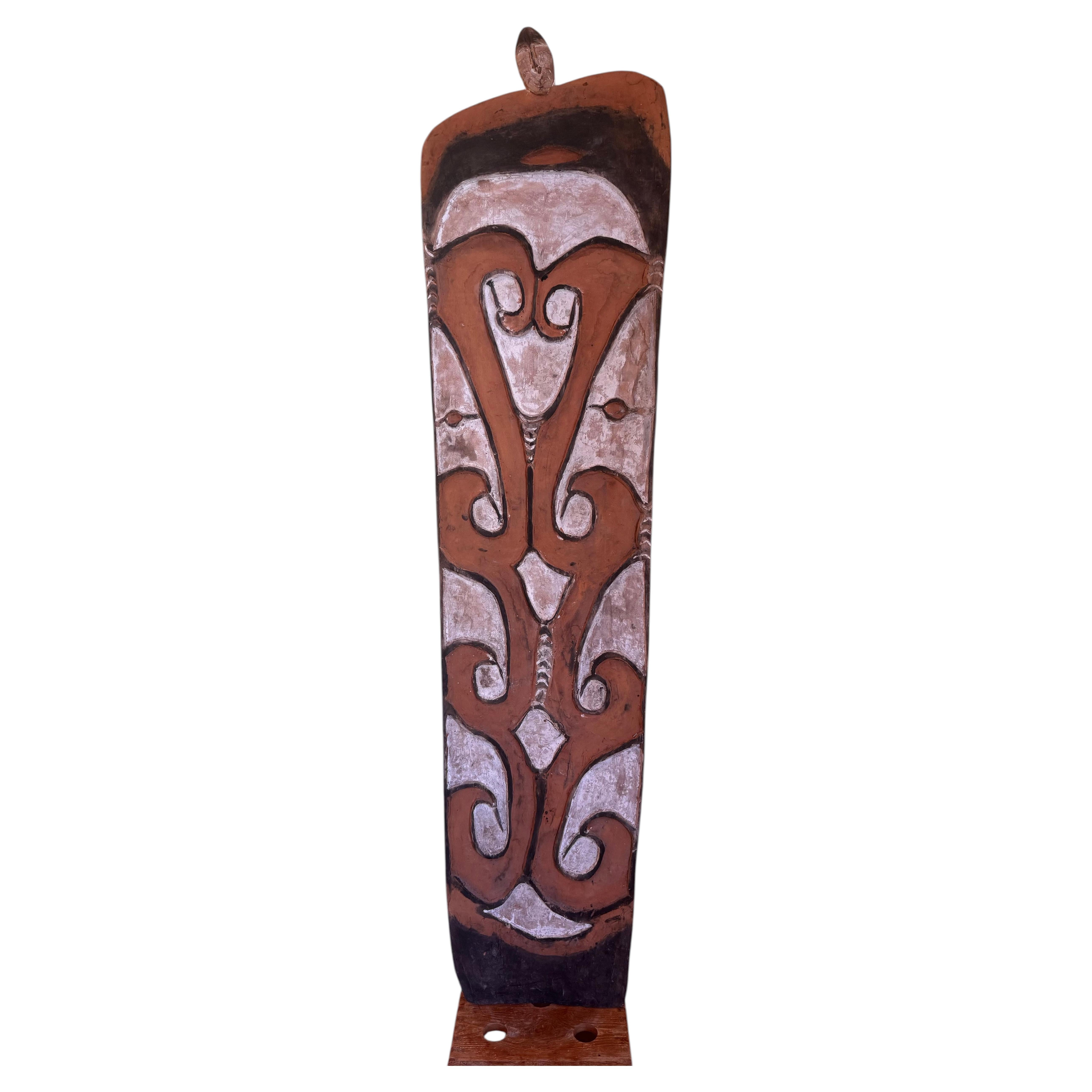 Large Asmat Carved Wood Shield, Papua New Guinea, 1970s
