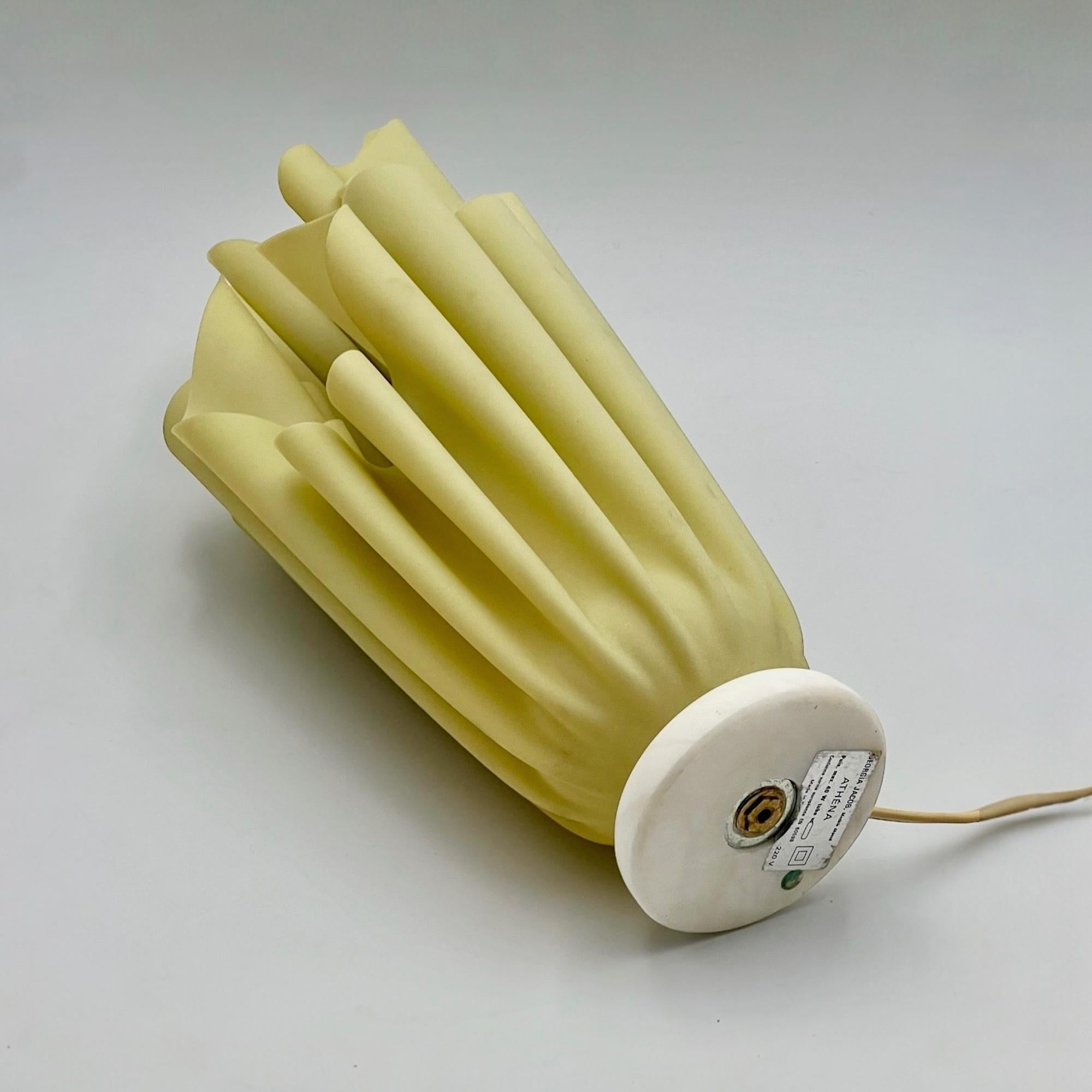 Large Athena 80s Table Lamp by Georgia Jacob of France - Draped Resin Marble For Sale 2