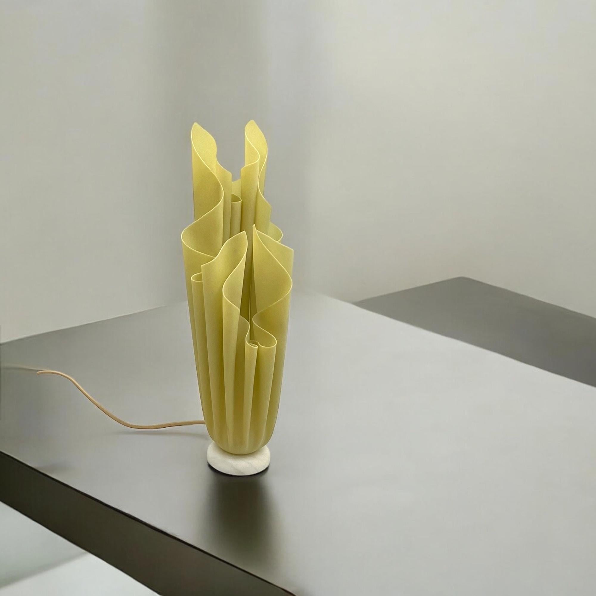 Bohemian Large Athena 80s Table Lamp by Georgia Jacob of France - Draped Resin Marble For Sale