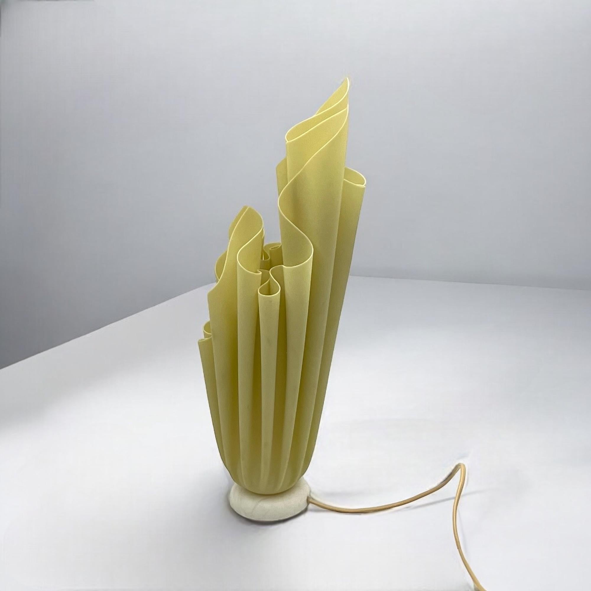 French Large Athena 80s Table Lamp by Georgia Jacob of France - Draped Resin Marble For Sale
