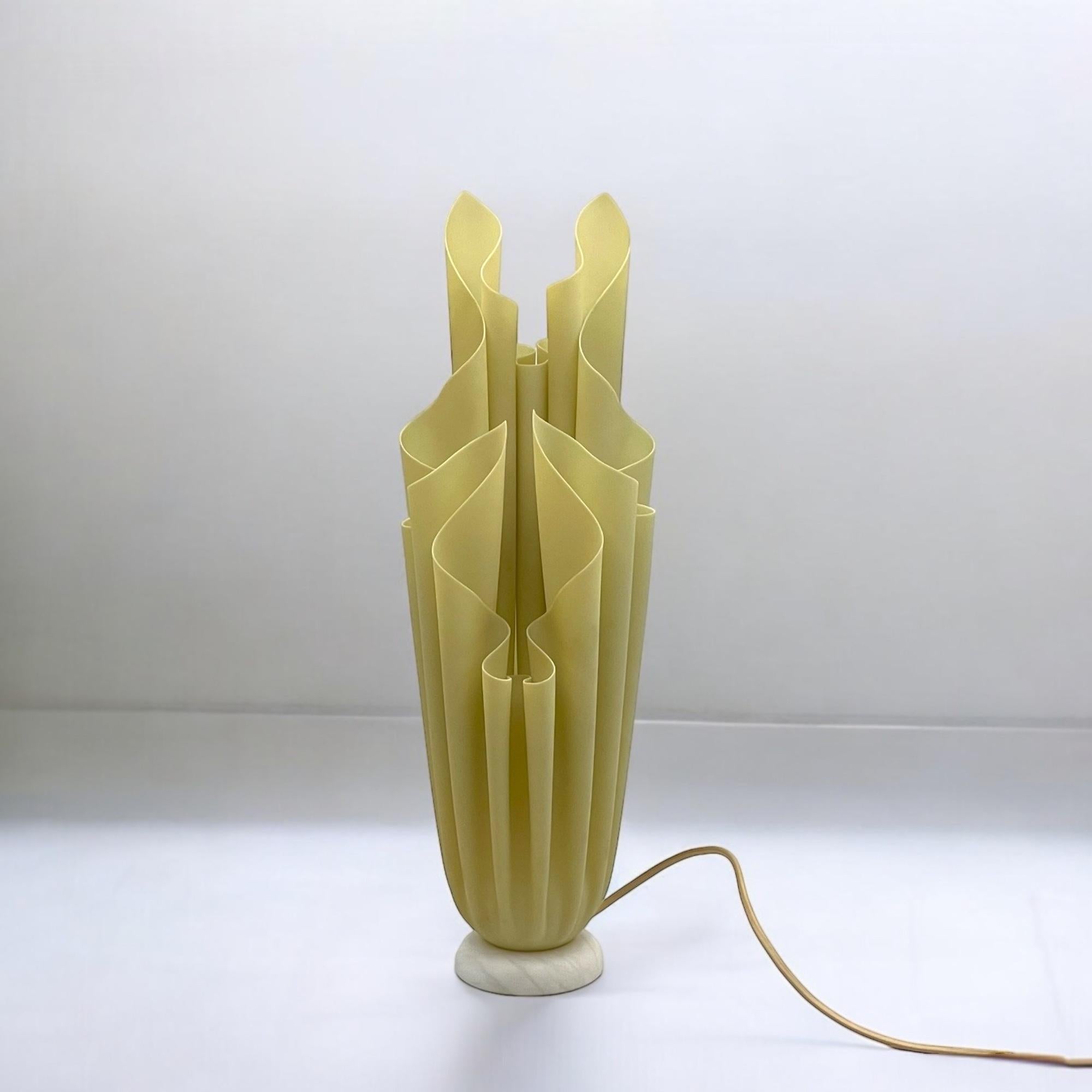 Late 20th Century Large Athena 80s Table Lamp by Georgia Jacob of France - Draped Resin Marble For Sale
