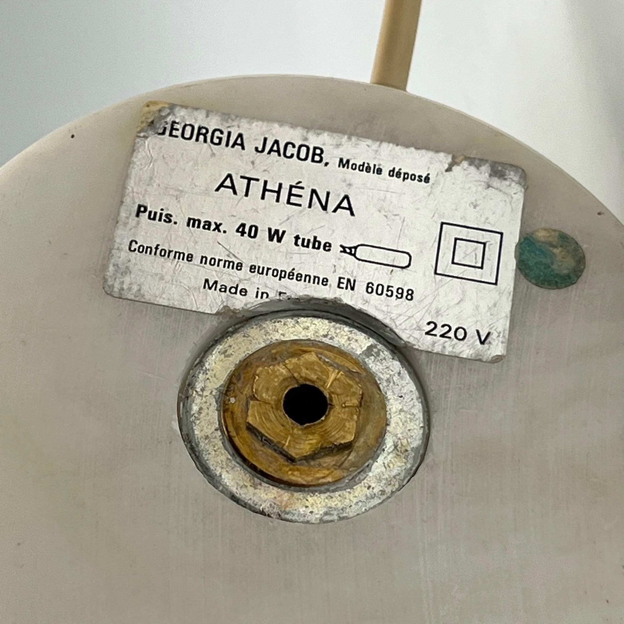 Large Athena 80s Table Lamp by Georgia Jacob of France - Draped Resin Marble For Sale 1