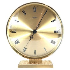 Vintage Large Atlanta Exclusiv Midcentury Moden Brass Table Clock, 1950s, Germany