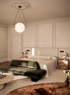 Large 'Atlas' Alabaster Suspension Lamp by Denis de la Mesiere