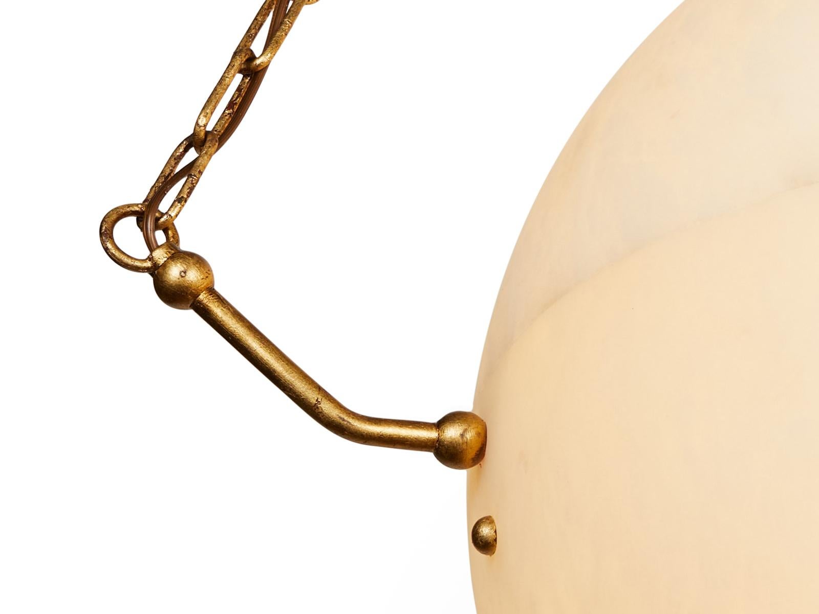 American 'Atlas' Alabaster Suspension Lamp in the Manner of Pierre Chareau
