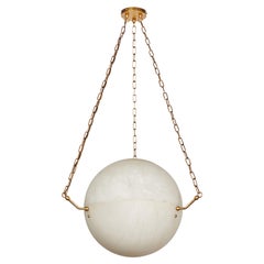 'Atlas' Alabaster Suspension Lamp in the Manner of Pierre Chareau