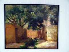 Large Atmospheric French Village Landscape, Attributed to Étienne Bellan
