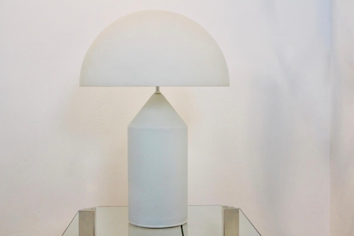 Italian Large Atollo Table/Floor Lamp in White Glass by Vico Magistretti for Oluce Italy