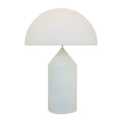 Large Atollo Table/Floor Lamp in White Glass by Vico Magistretti for Oluce Italy