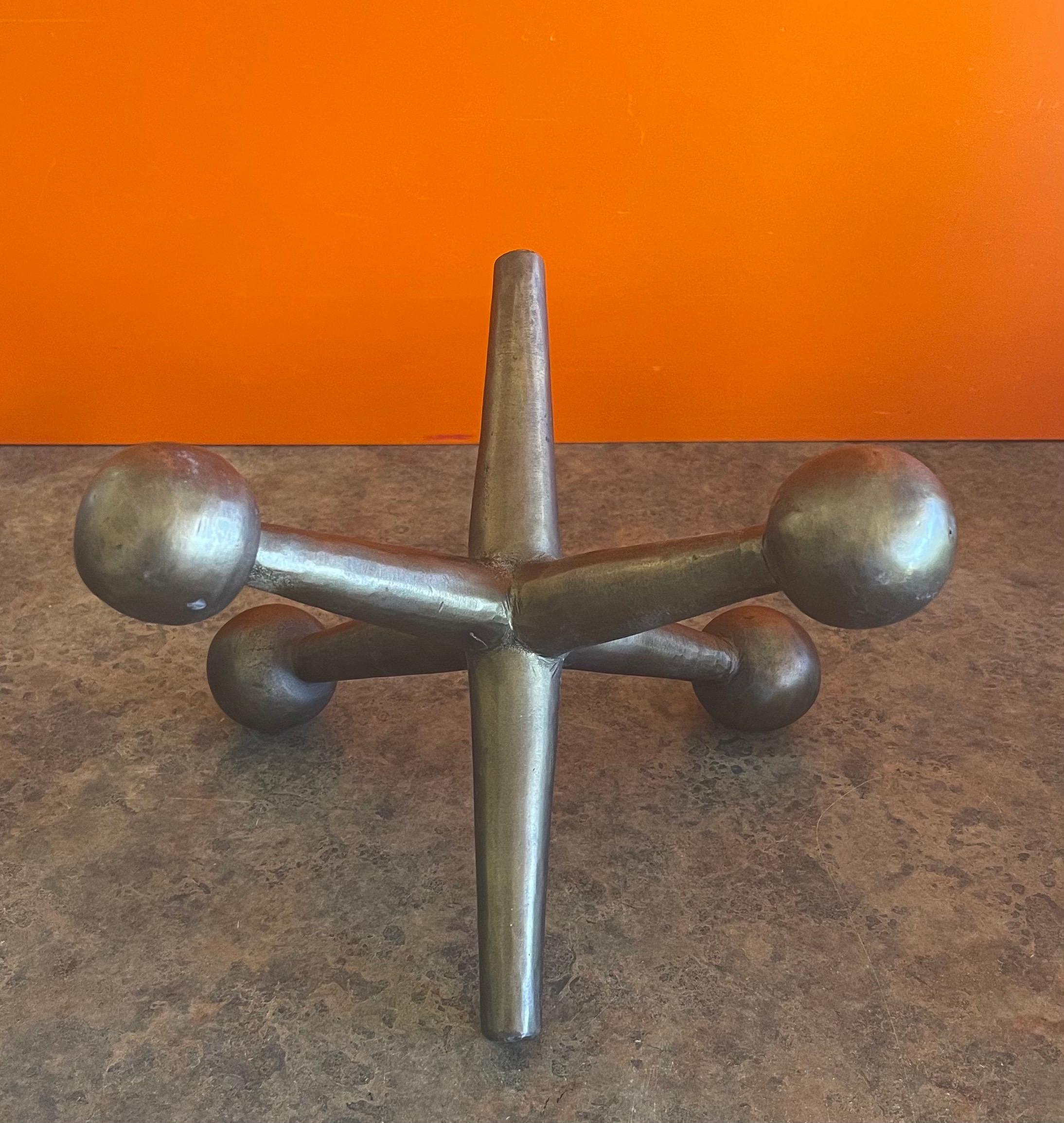 Mid-Century Modern Large Atomic Jack / Jax Bookend or Doorstop in the Style of Bill Curry For Sale