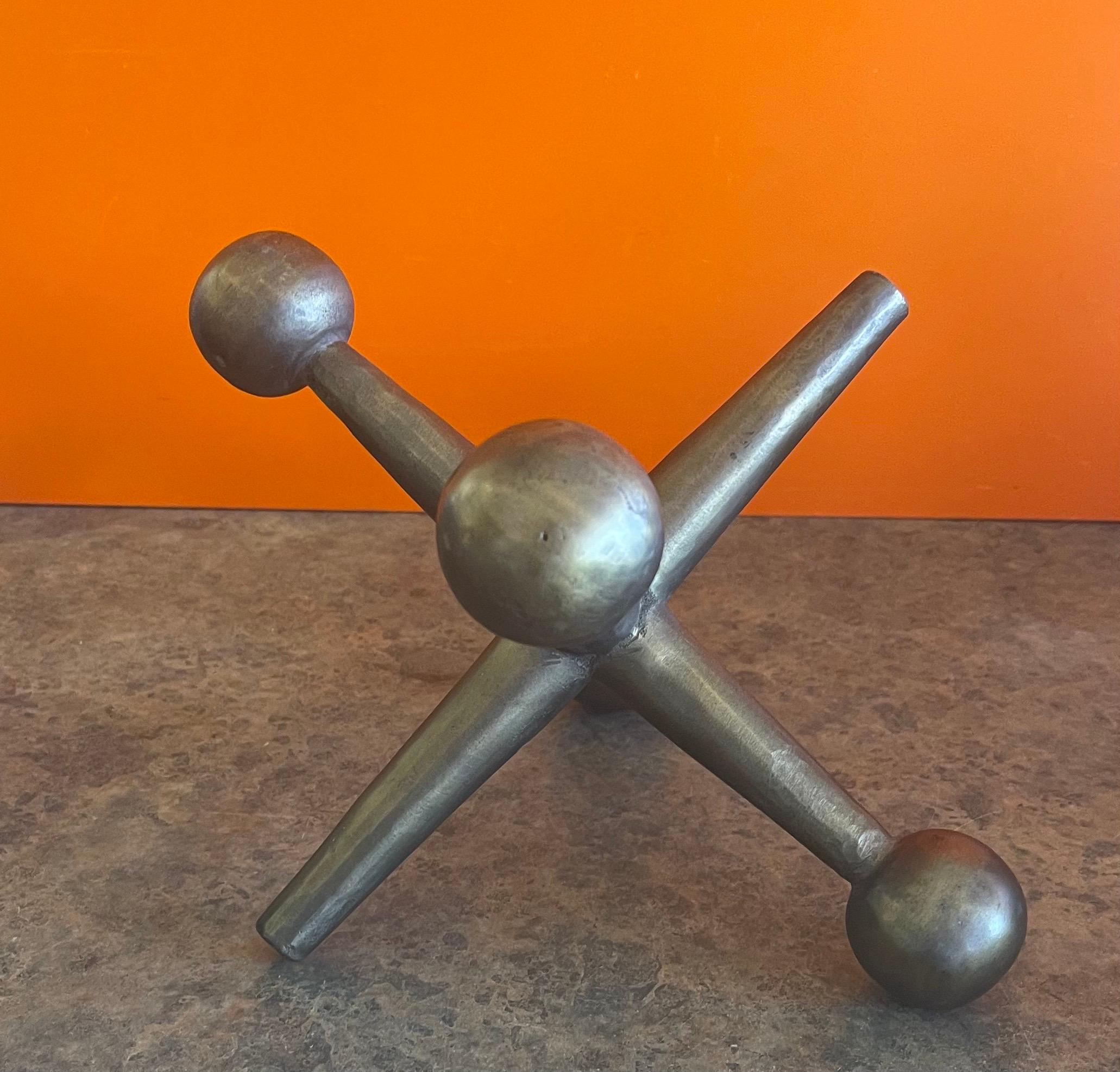 American Large Atomic Jack / Jax Bookend or Doorstop in the Style of Bill Curry For Sale