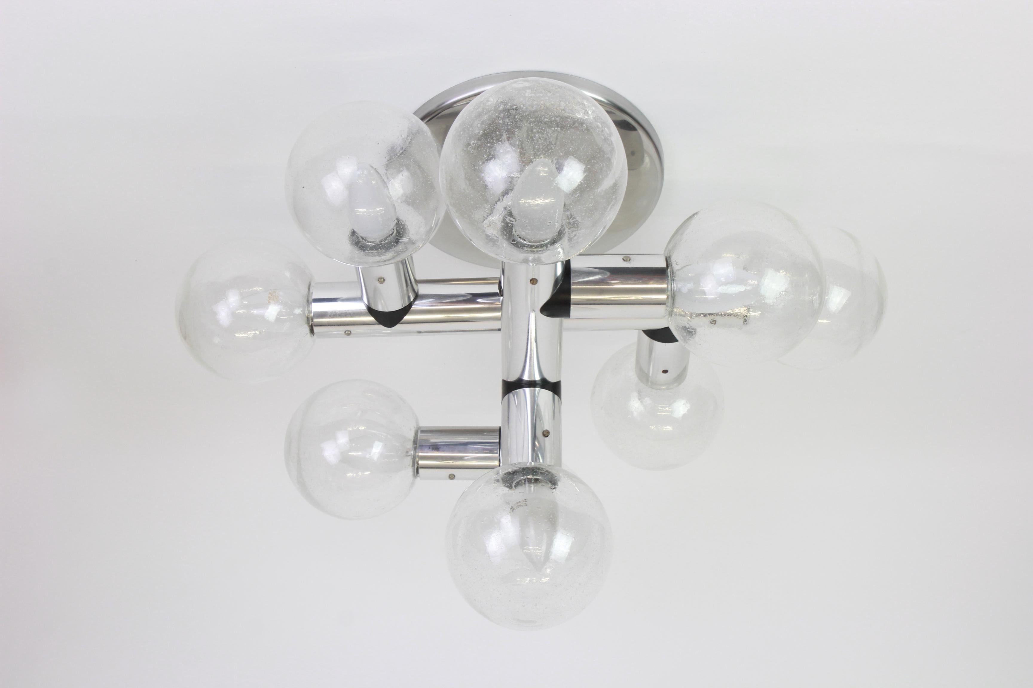 Large Atomic Space Age Sputnik Light Fixture by Kalmar, Austria, 1970s (Chrom)