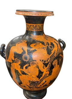 Large Attic Style Red-Figure Hydria Museum Copy After Ancient Greek Pottery