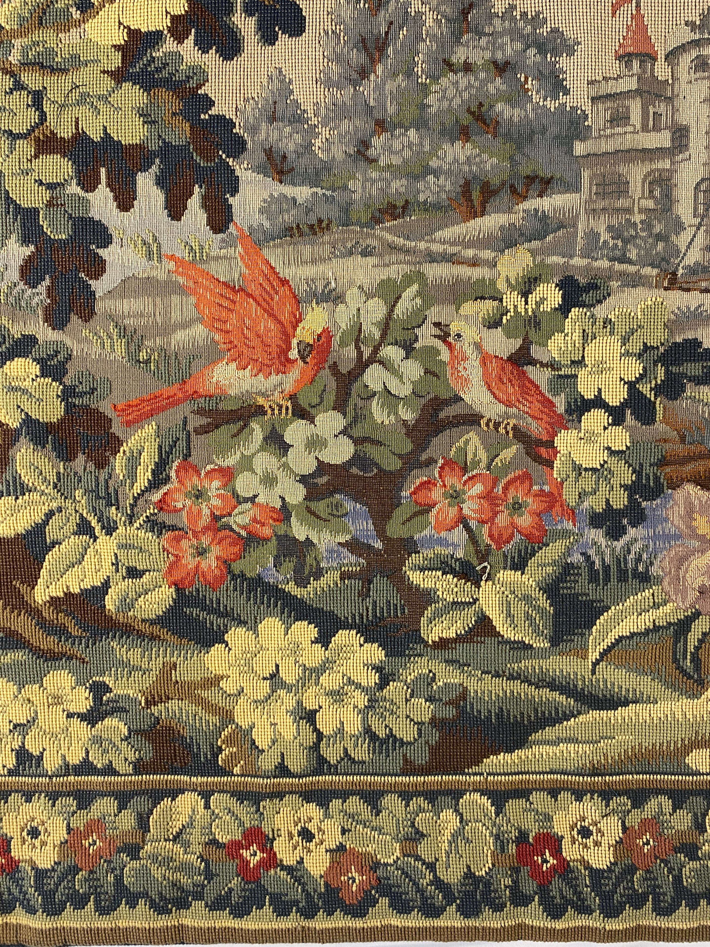 20th Century Large French Aubusson Pastoral Verdure Tapestry or Wall Hanging   For Sale