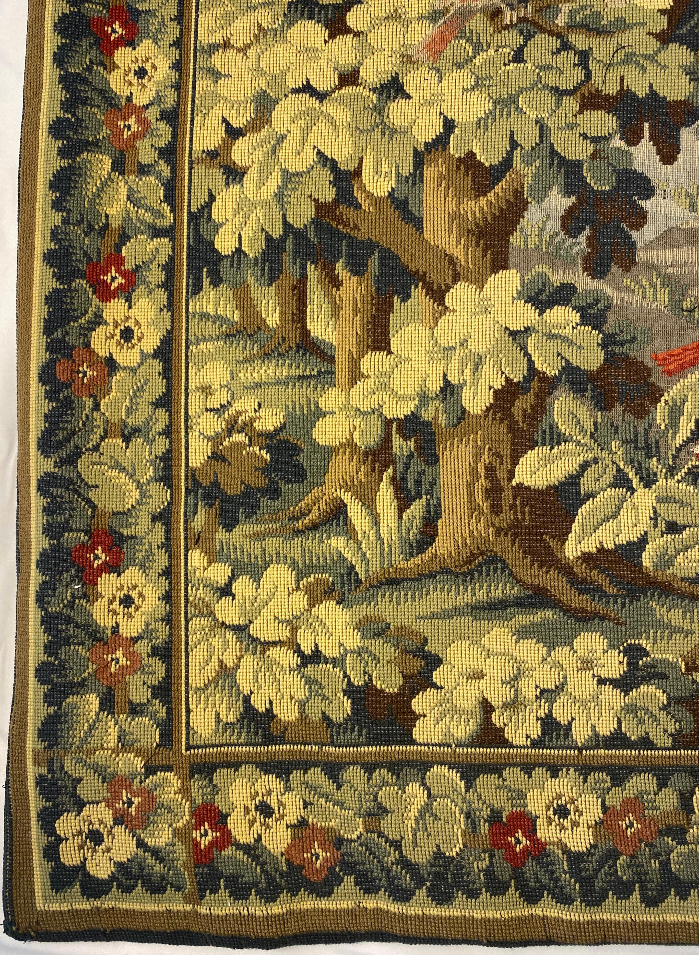 Wool Large French Aubusson Pastoral Verdure Tapestry or Wall Hanging   For Sale
