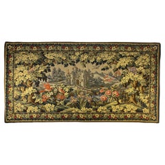 Antique Large French Aubusson Pastoral Verdure Tapestry or Wall Hanging  