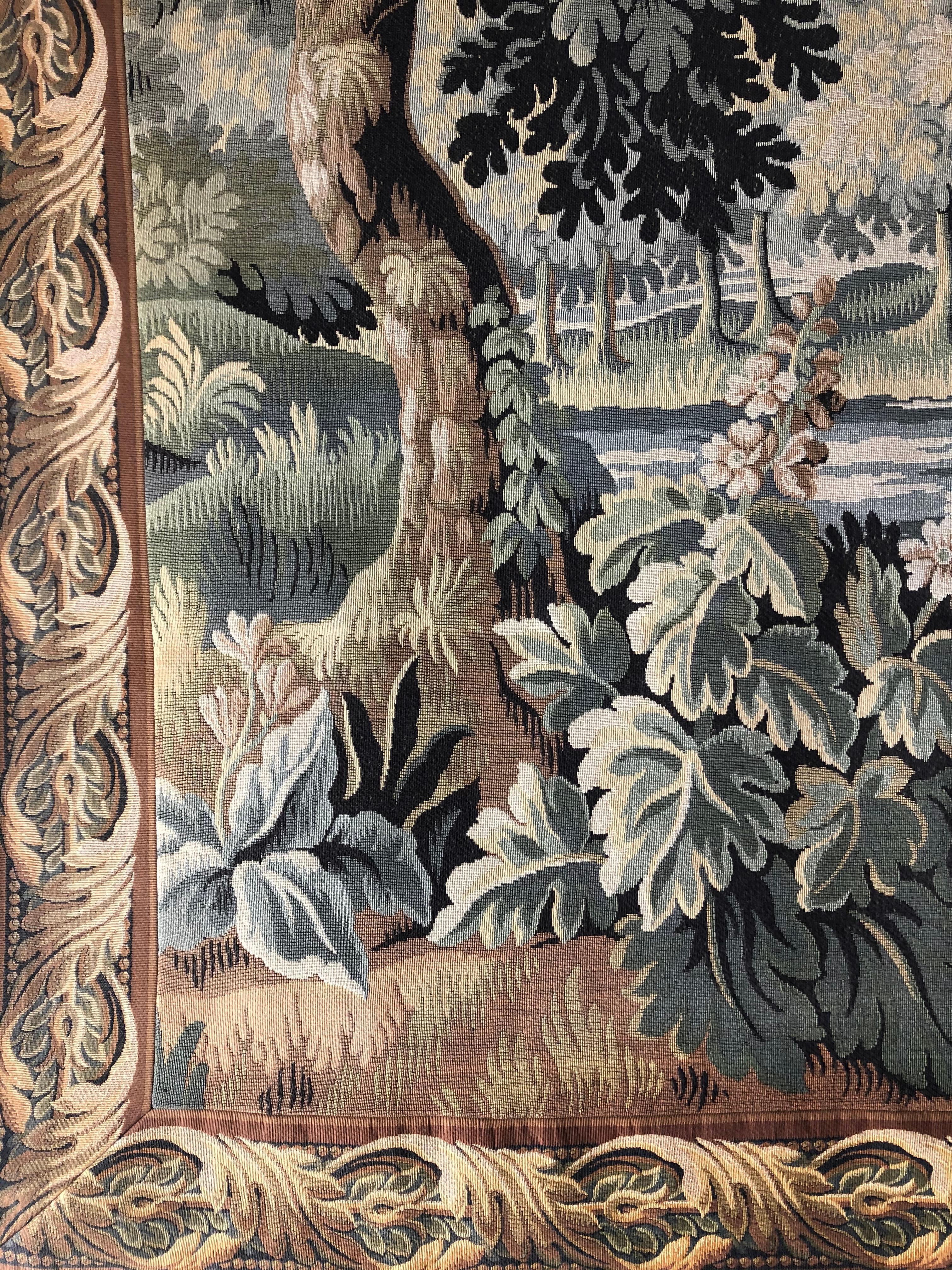 Large Aubusson Pastoral Verdure Tapestry or Wall Hanging 12 ft. W x 6 ft. H In Good Condition In Miami, FL
