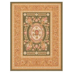 Large Aubusson-Style Wool Needlepoint Rug, Floral Design, 295 × 233 cm