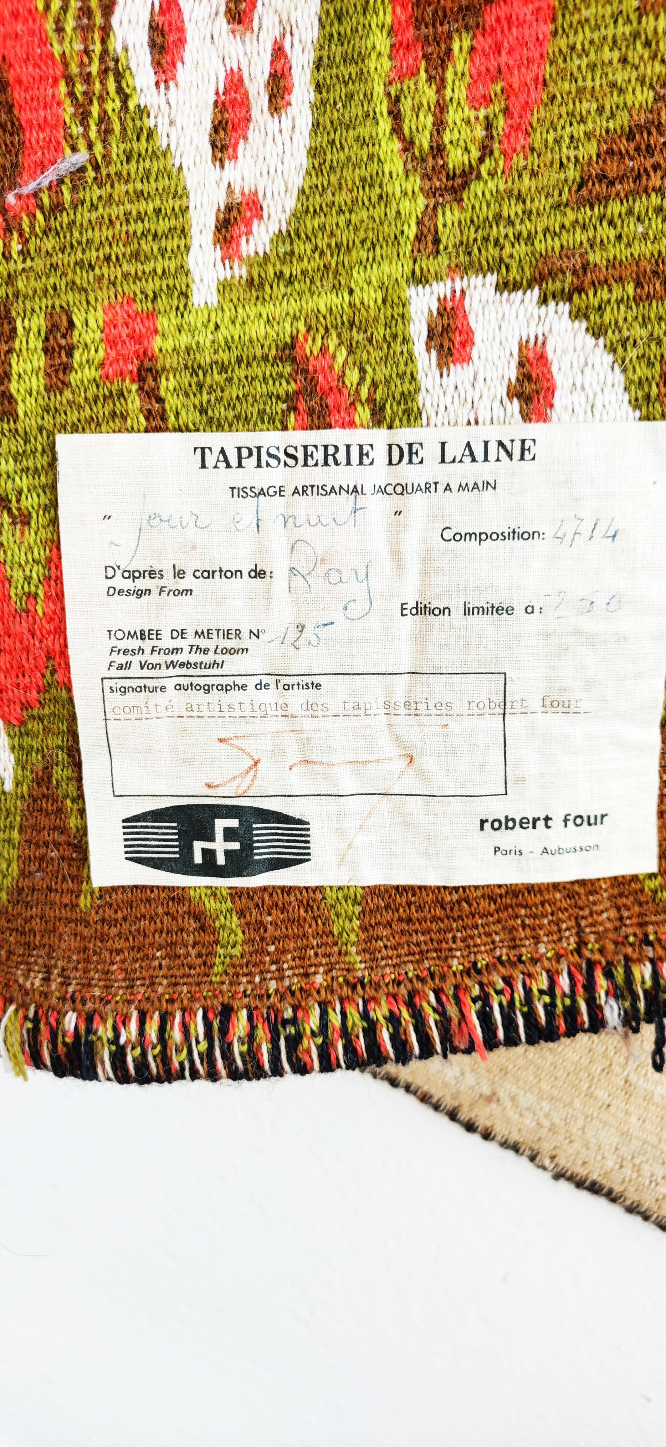 20th Century Large Aubusson Tapestry by Michèle Ray for Robert Four Atelier, France 1955 For Sale