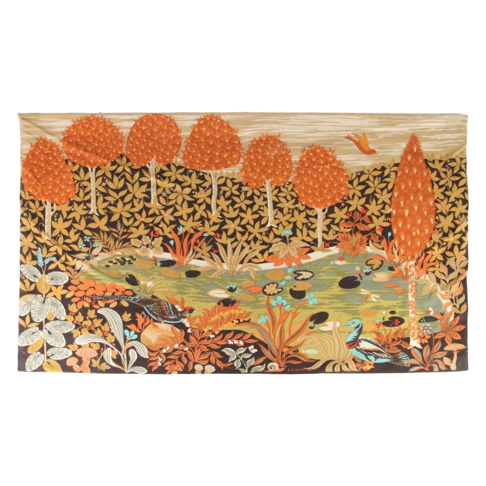 Large Aubusson tapestry signed Lallemand