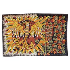 Retro Large Aubusson wall tapestry "Day and night" by Alain Cornic, France 1970s