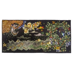Großer Wandteppich aus Aubusson-Wolle "Poisson volant" von Jean Lurçat, Ed. Wappenrock 1950er Jahre