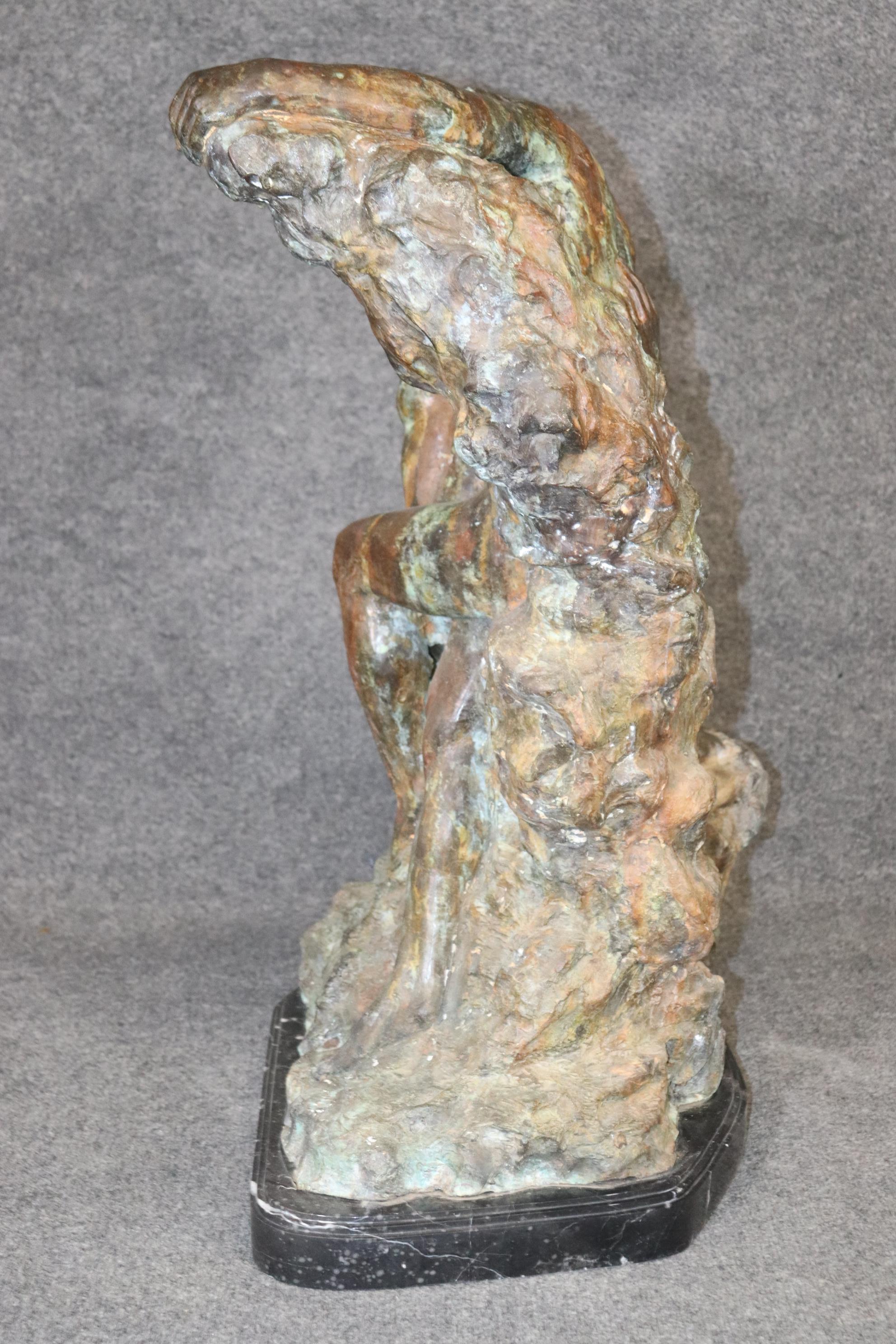 Große Auguste Rodin-Bronze von „Der Kuss“ Spätes genaues Exemplar des Originals (Italienisch) im Angebot