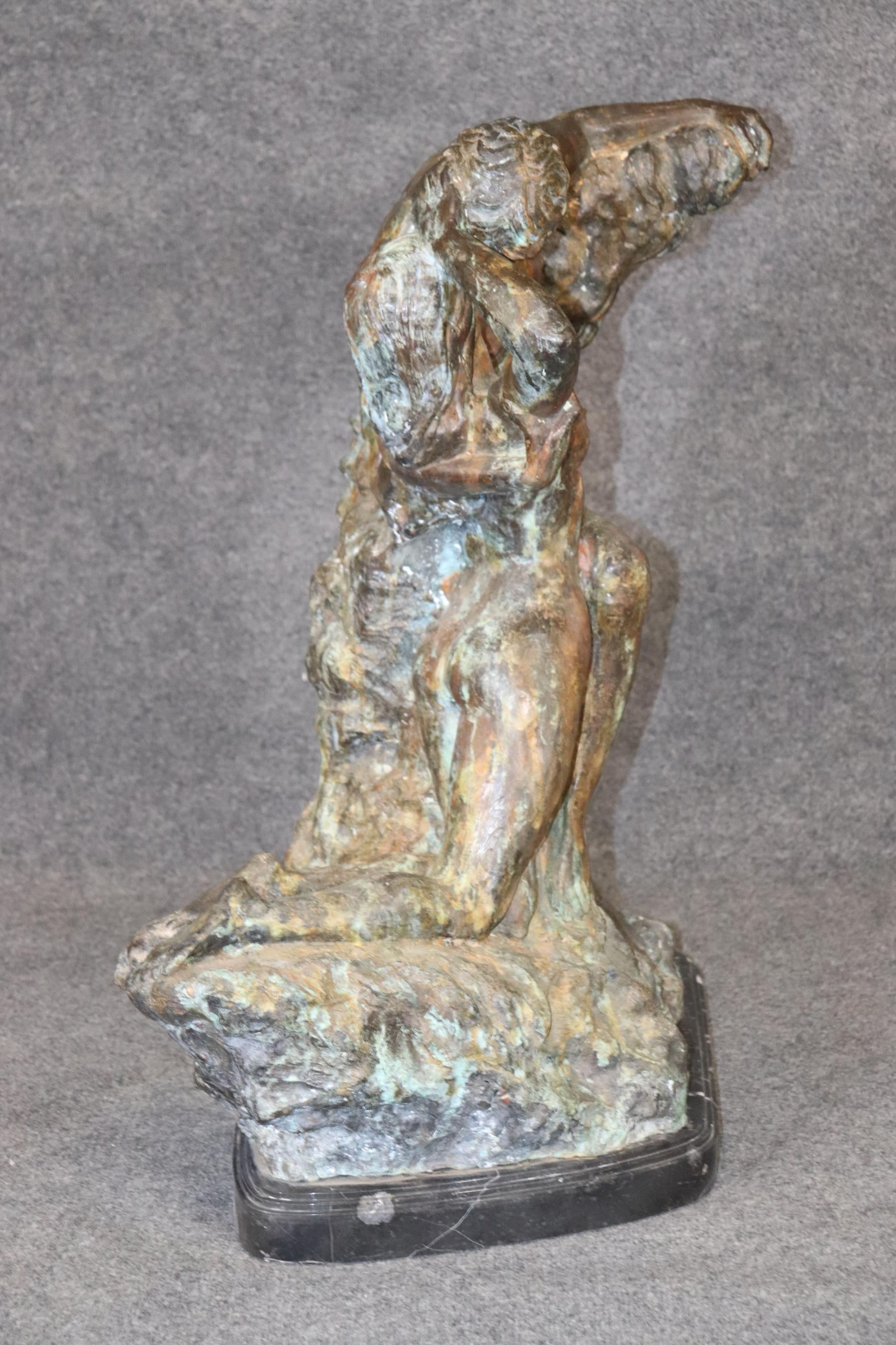 Große Auguste Rodin-Bronze von „Der Kuss“ Spätes genaues Exemplar des Originals (Mitte des 20. Jahrhunderts) im Angebot