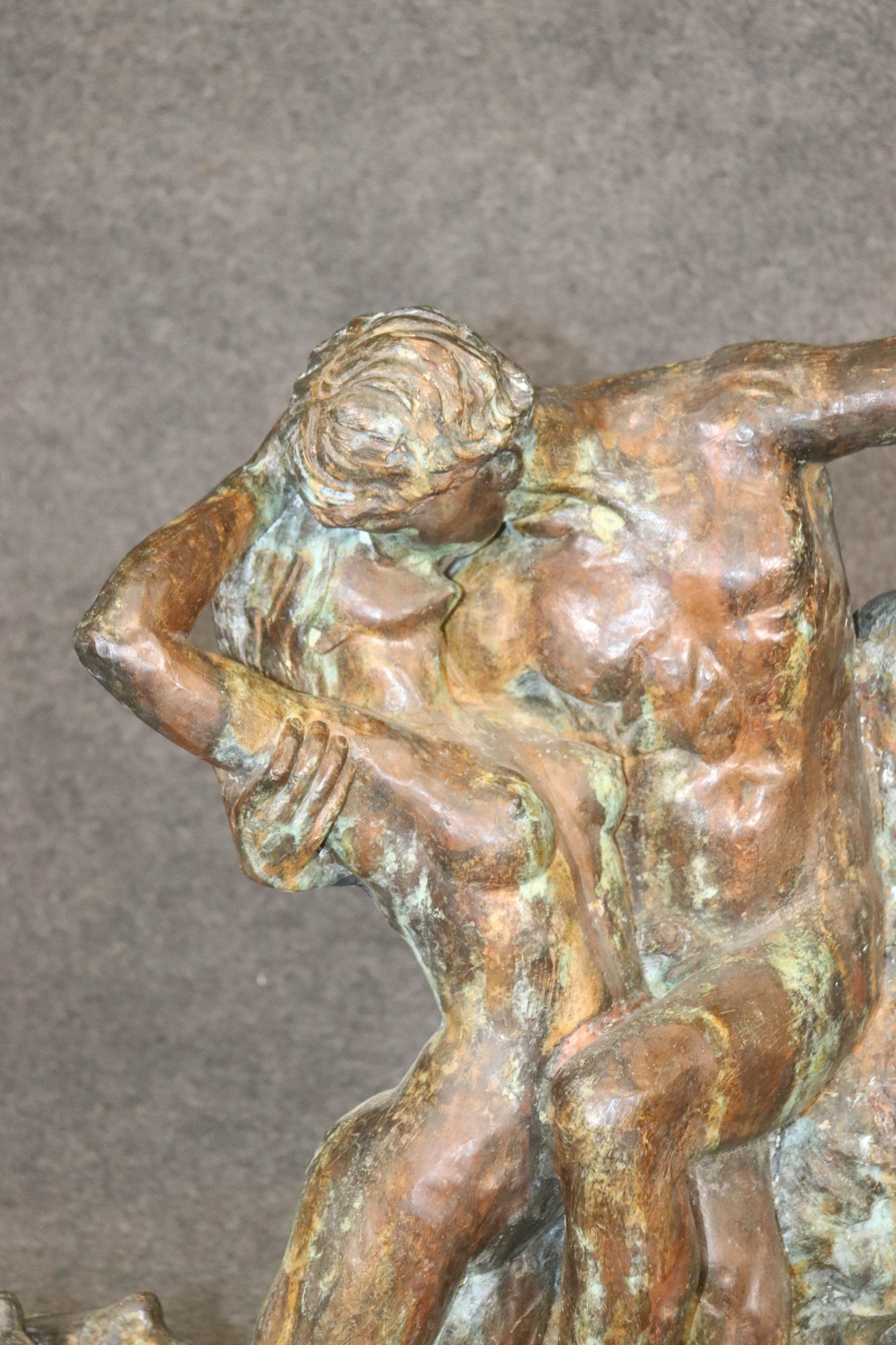 Große Auguste Rodin-Bronze von „Der Kuss“ Spätes genaues Exemplar des Originals im Angebot 1