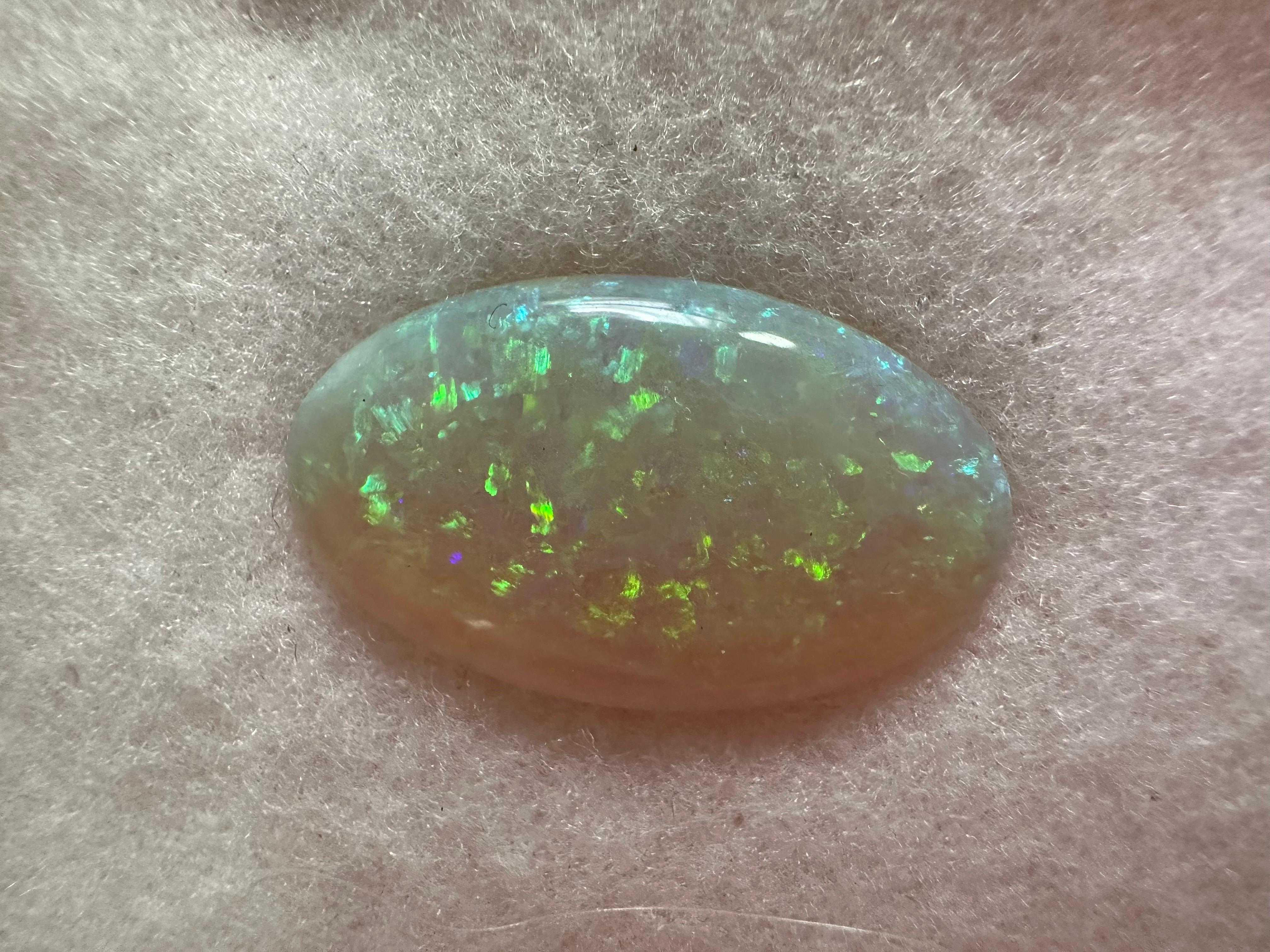 Lovely natural opal originating from Australia. Loose, unset and will come with a certificate.

NATURAL GEMSTONE(S): opal
Clarity/Color: n/a
Cut: oval cab
Carat:n/a
Treatment: none


WHAT YOU GET AT STAMPAR JEWELERS:
Stampar Jewelers, located in the