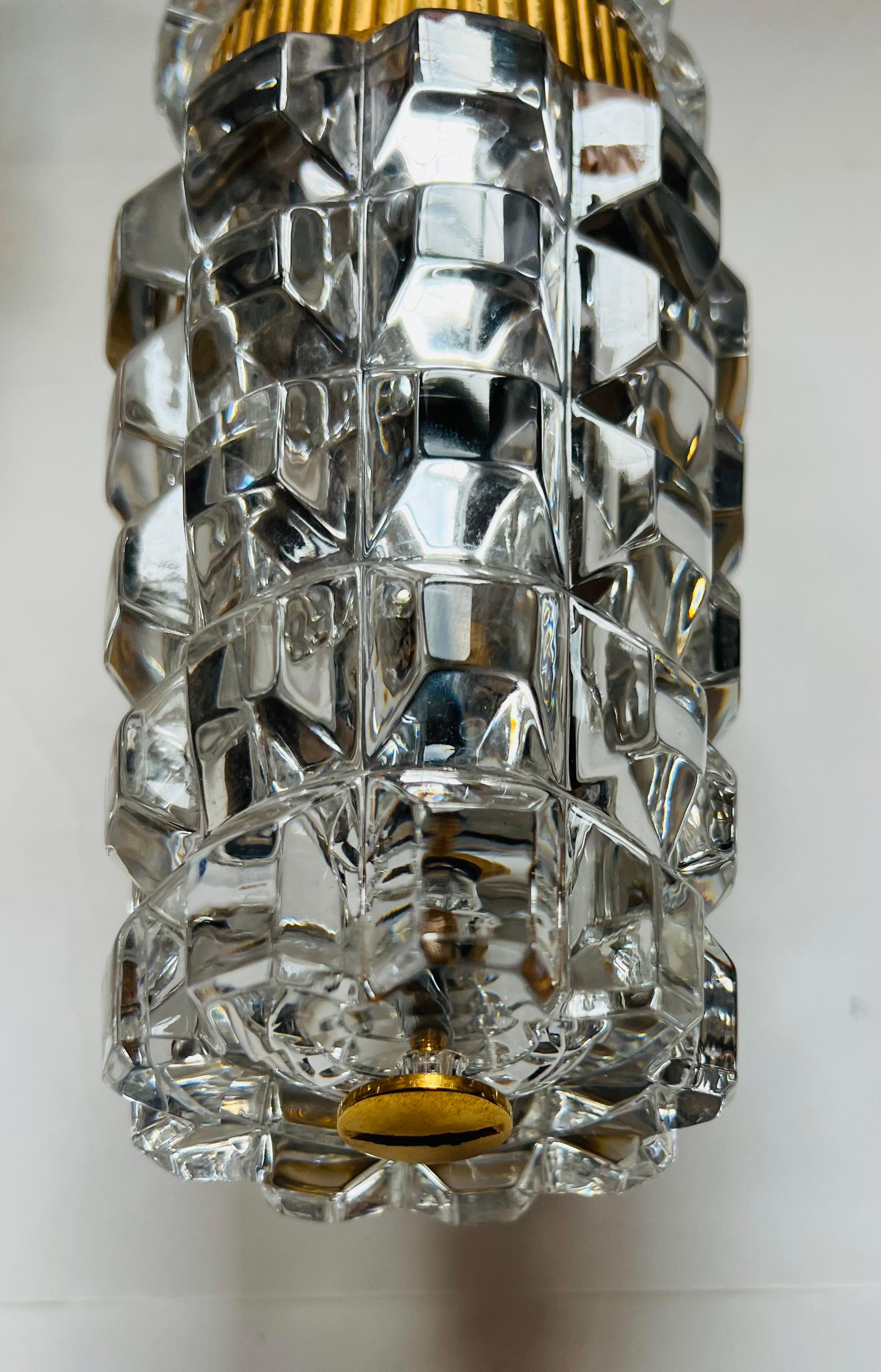 Large Austrian 1980 Kolarz gold Crystal Wall Lamps In Excellent Condition For Sale In New York, NY