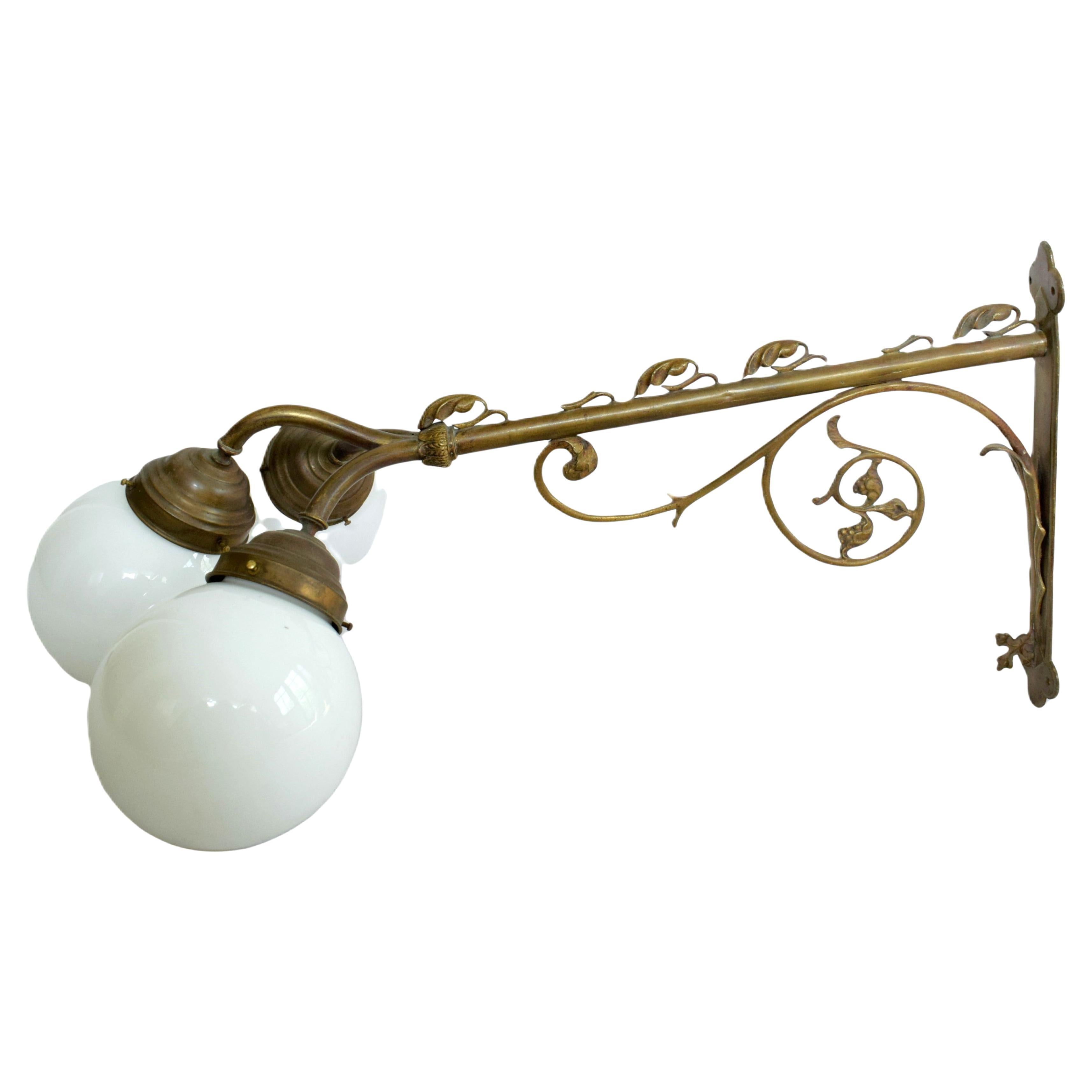 Large Austrian Art Nouveau Wall Lamp