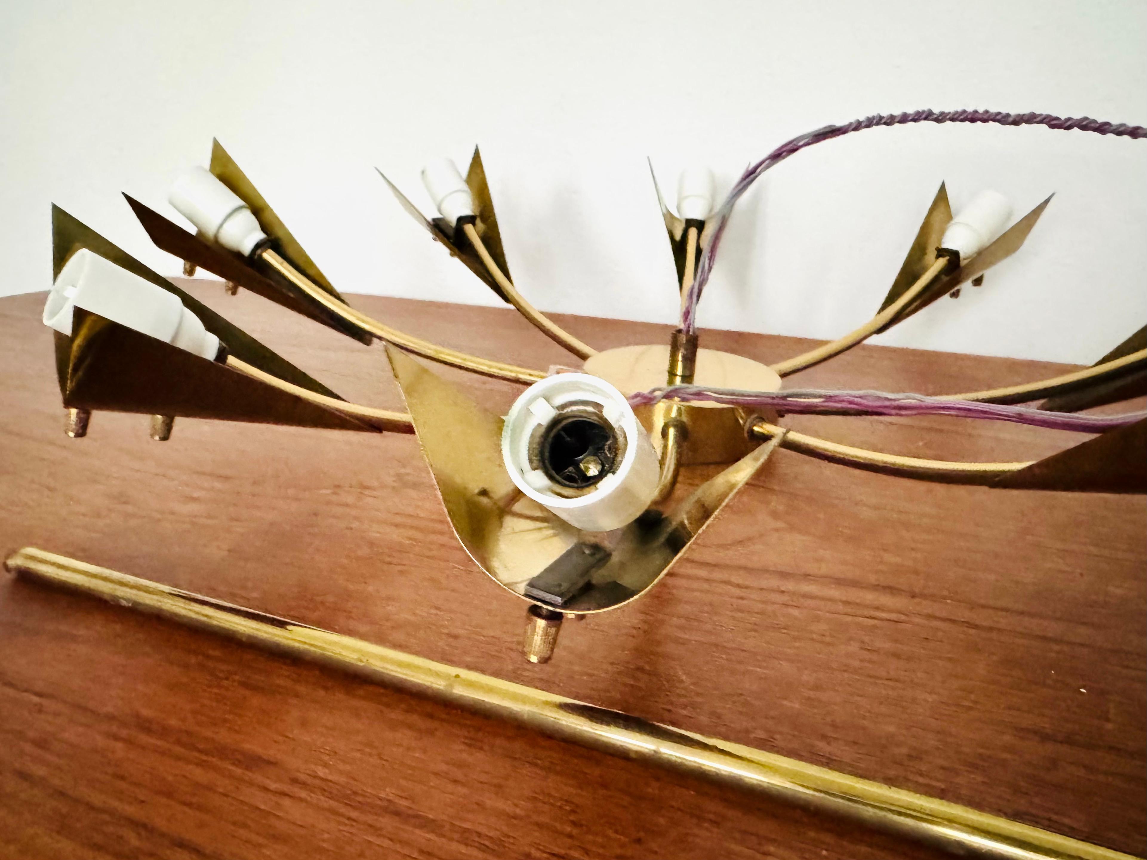 Grande lampadario austriaco in ottone di Rupert Nikoll in vendita 10