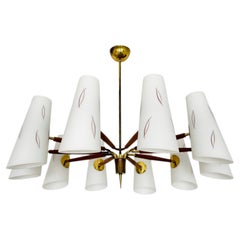 Großer österreichischer messinglüster von Rupert Nikoll