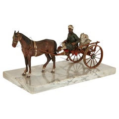 Gran escultura austriaca de bronce pintado en frío de Franz Xaver Bergman