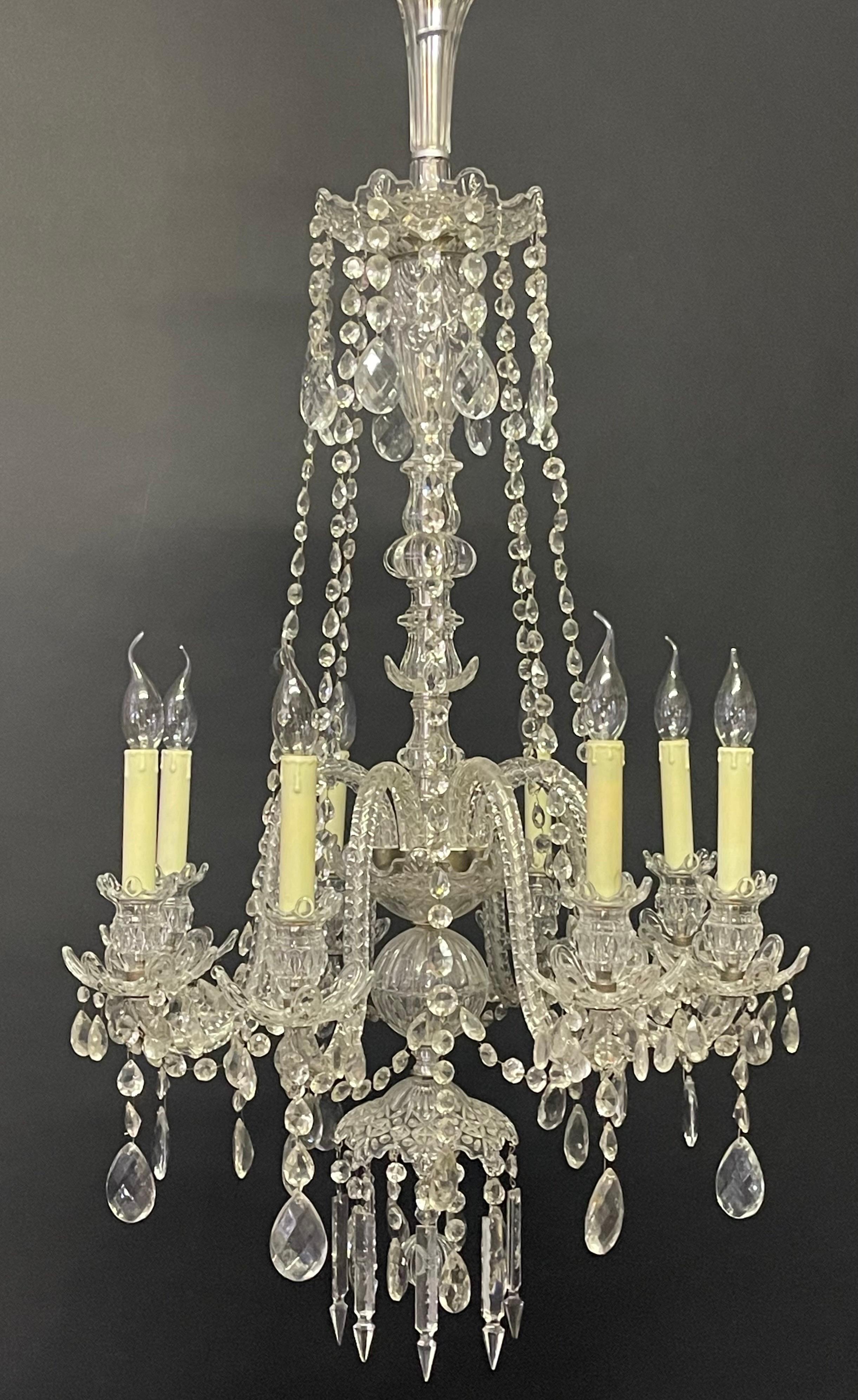 Large Austrian Cut Crystal and Glass Chandelier Attr. to Lobmeyr, ca.1920s For Sale 8