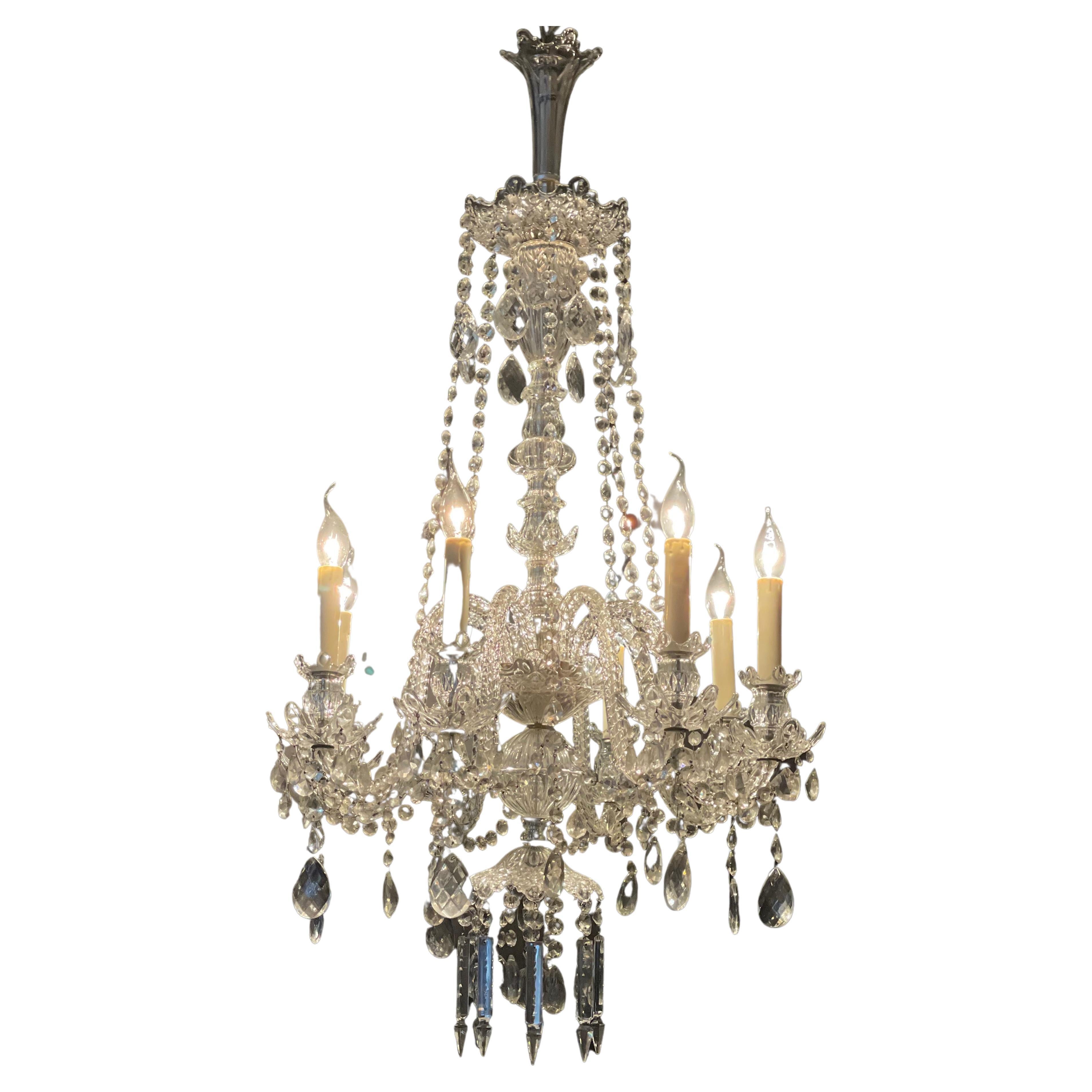 Large Austrian Cut Crystal and Glass Chandelier Attr. to Lobmeyr, ca.1920s For Sale 11
