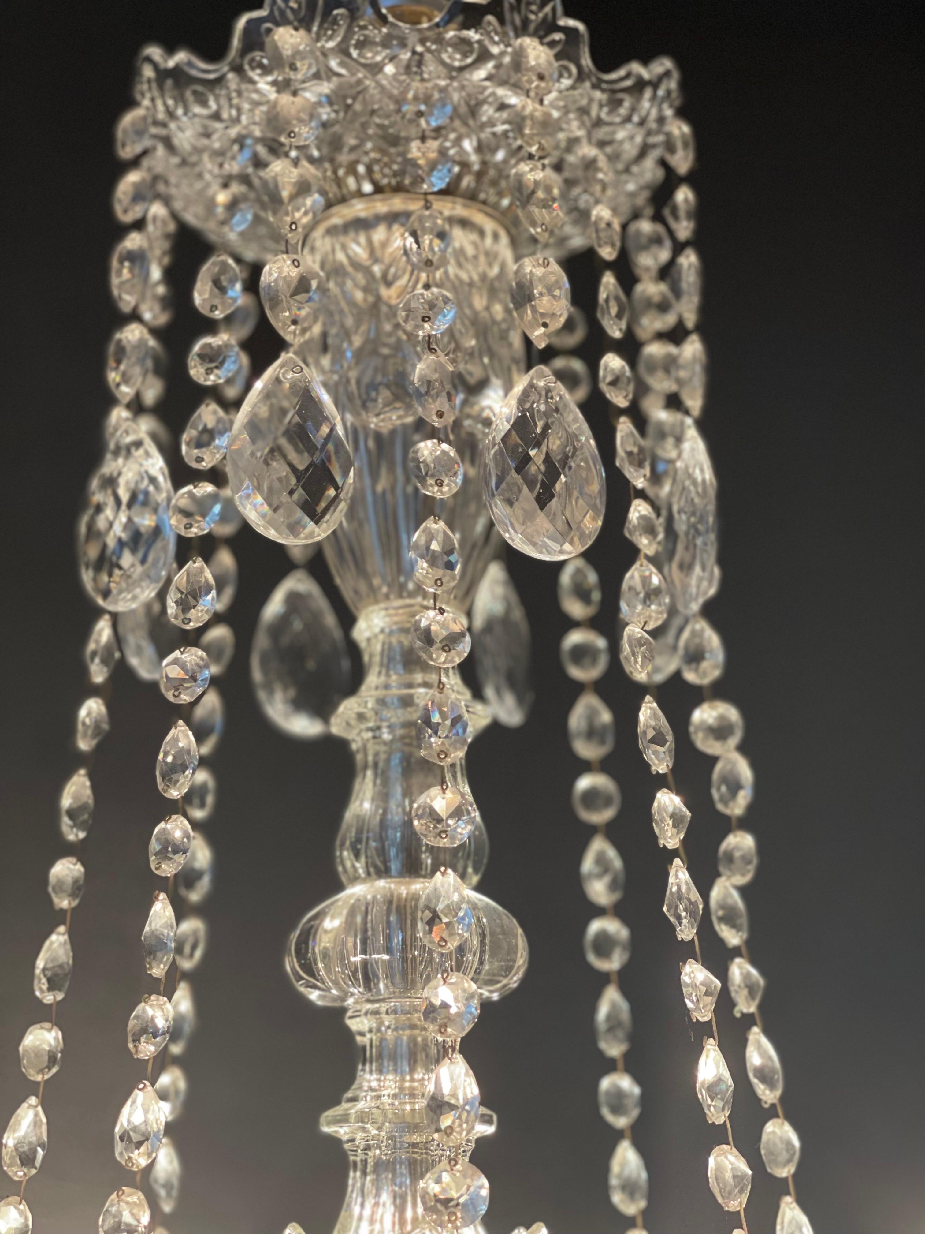 Large Austrian Cut Crystal and Glass Chandelier Attr. to Lobmeyr, ca.1920s For Sale 1