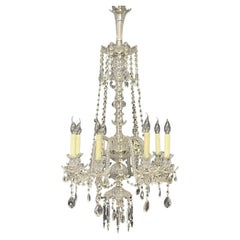 Antique Large Austrian Cut Crystal and Glass Chandelier Attr. to Lobmeyr, ca.1920s