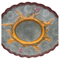 Large Austrian Majolica Eggs Platter Circa 1890
