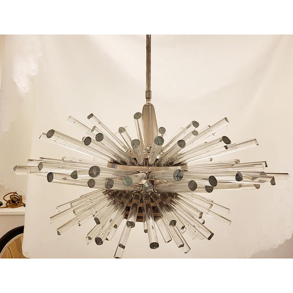 Placcato Grande lampadario austriaco Midcentury in cristallo miracoloso 3317 di Bakalowits in vendita