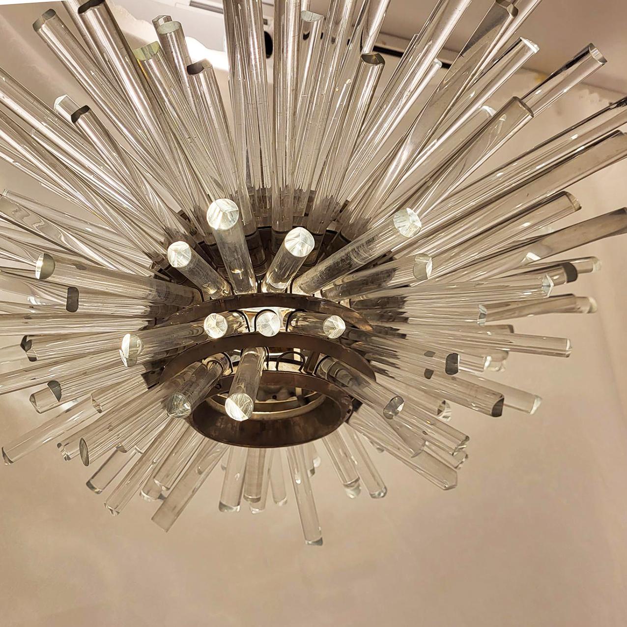 Cromo Grande lampadario austriaco Midcentury in cristallo miracoloso 3317 di Bakalowits in vendita