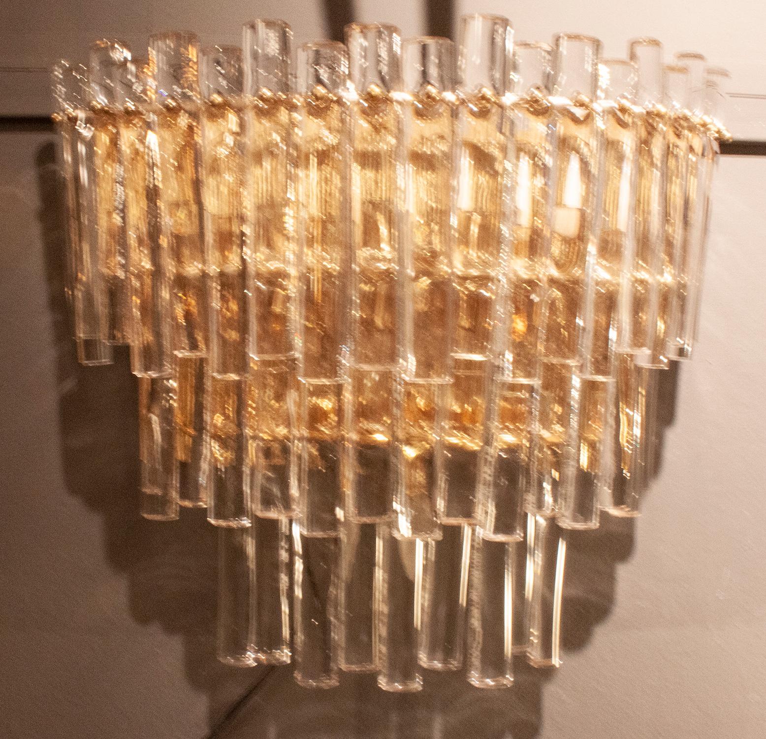 Large Austrian Midcentury Glass Wall Sconces by Kalmar, 1970s 1