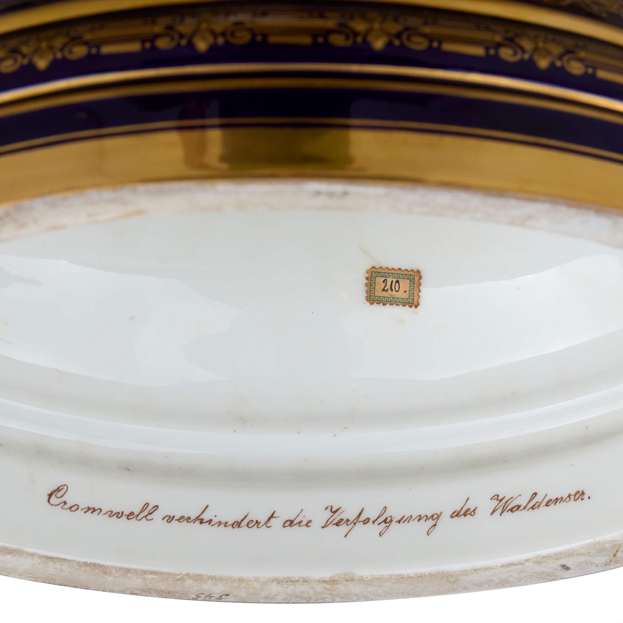 Large Austrian Neoclassical Style Porcelain Vases by Royal Vienna For Sale 3